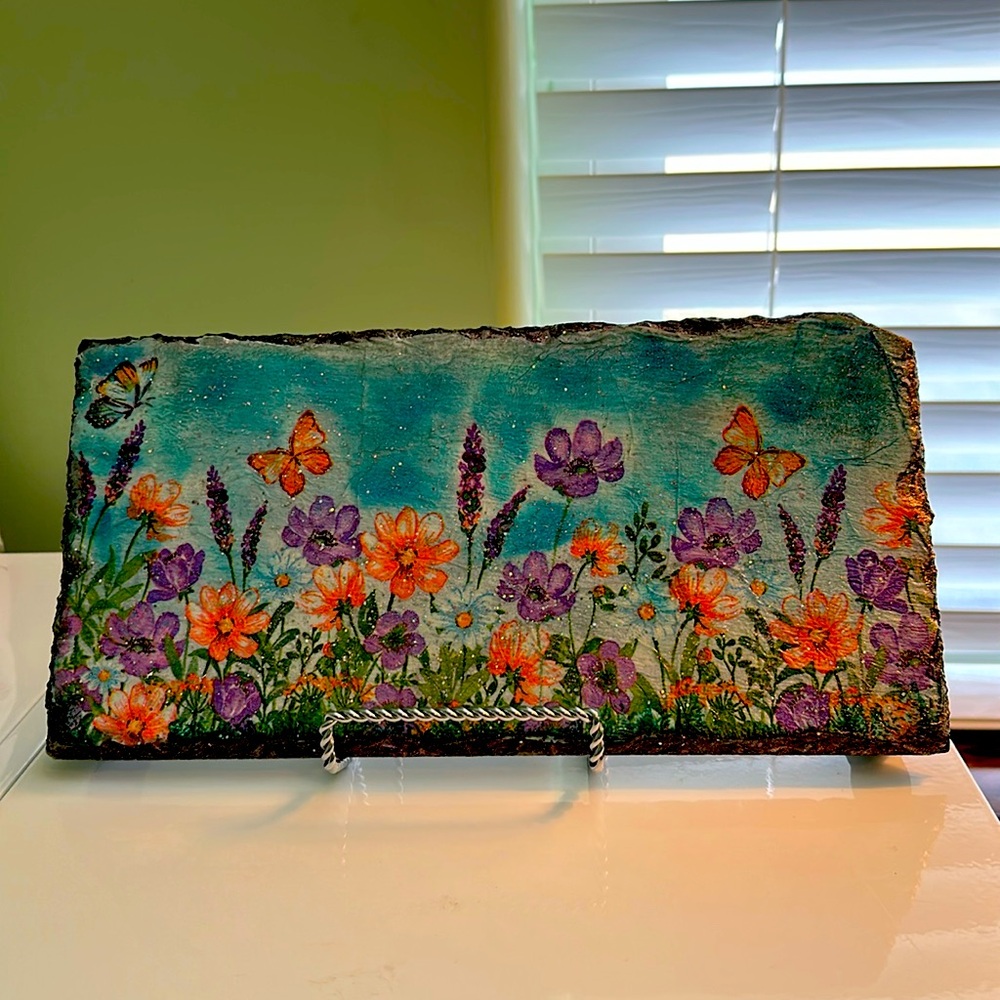 Decoupage slate tray handmade by me!